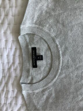 Banana Republic Metallic Silver Crewneck Sweater